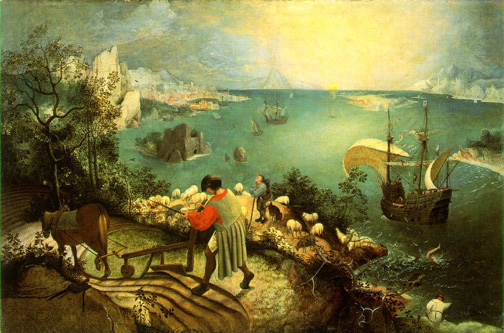 Pieter Bruegel, Landscape with the Fall of Icarus, c. 1558