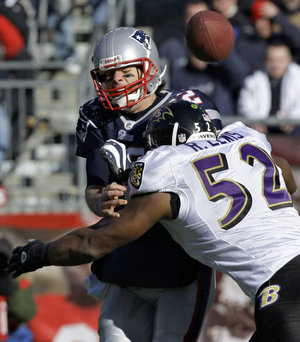 Brady sacked by Raven Ray Lewis